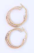 Handsome 2 Tone Gold Hoop Earrings