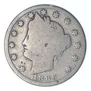 1886 Liberty V Nickel - Circulated