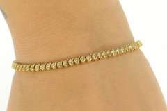 14K Yellow Gold 1.00 Ctw Classic Diamond Wavy Link Tennis Bracelet