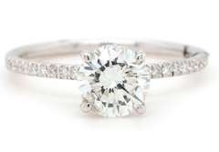 Powerful 1.37ctw Round Diamond Straight Engagement Ring in 18K