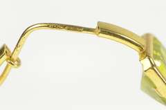 18K Yellow Gold Princess Peridot Statement Hoop 30.0mm Earrings