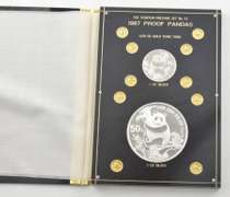 1987 Stanton Prestige Set No. 15 Pf Pandas 12 Coin Gold & Silver Case