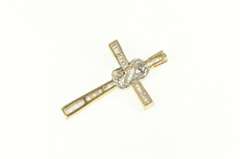 10K Yellow Gold 0.49 Ctw Diamond Encrusted Cross Christian Pendant