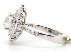 New 3.48ctw Round Diamond Double Frame Engagement Ring in 14K