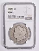 FAIR 2 1884-S Morgan Silver Dollar NGC Lowball Low Ball