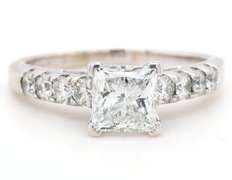 2.01ctw Princess and Round Diamond Straight Engagement Ring in 14K