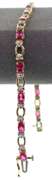 LADIES RUBIES AND DIAMOND GOLD BRACELET.