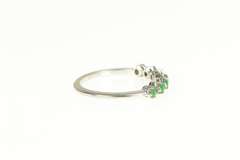 14K White Gold Natural Emerald Wedding Stackable Band Ring