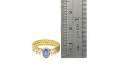 18K Yellow Gold 0.85 Ctw Sapphire Diamond Engagement Ring