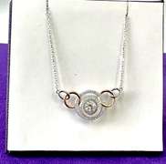 Two Tone Round and beautiful Sterling silver & Dancing Pendant