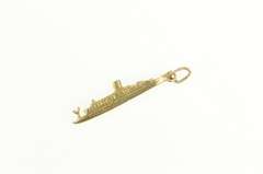 14K Yellow Gold SS Statendam Vintage Cruise Liner Charm/Pendant