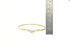 10K Yellow Gold 0.33 Ctw Diamond Chevron Statement Bangle Bracelet