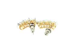 Sparkly 14kt Solid Yellow & White Gold CZ Earrings