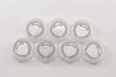 2016-2017 Palau $5 1 Oz .999 Silver Coin 7 Coin Set Display & COA