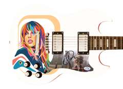 Taylor Swift Evermore Autographed Signed Custom Photo Graphics Guitar ACOA