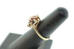 14kt Solid Yellow Gold, Ruby, & Diamond Cocktail Ring