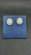 UNIQUE 2.00 CARATS T.W. OVAL PAVE SET DIAMOND STUDS