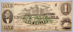 Choice Near Unc $1  State Of Alabama Jan 1 1863 Series Note