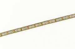 14K Yellow Gold 1.80 Ctw Squared Diamond Classic Tennis Bracelet