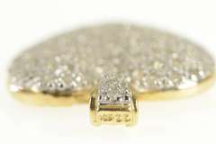 10K White Gold 0.75 Ctw Pave Diamond Encrusted Heart Pendant