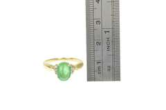 14K Yellow Gold 1.00 Ct Natural Emerald Diamond Accent Ring