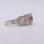 14kt Solid White Gold, Pink Tourmaline, & Diamond Ring