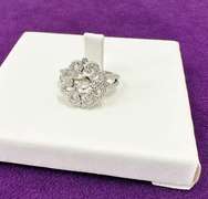 Big Flower Sterling silver with center Dancing stone ring