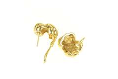 18K Yellow Gold Yuri Ichihachi Designer Knot French Clip Earrings