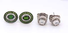 Group Lot of 2 Vintage 925 Sterling Silver Earrings