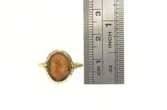 10K Yellow Gold Victorian Carved Carnelian Intaglio Statement Ring