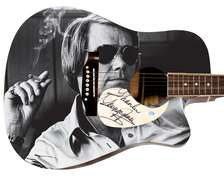 George Jones Smoking Autographed Custom Graphics Photo Guitar ACOA
