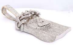 Unconventional White Gold apx 19ctw Micro Pave Diamond Jesus Head Pendant