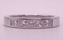14kt Solid White Gold & Diamond Band