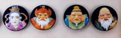 Toshikane Japan 7 Fortune Gods Handpainted Buttons