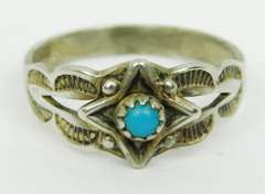 Vintage Bell Trading Childs Sterling Turquoise Ring