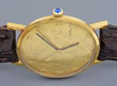 Stately Mathey Tissot Liberty Coin Men's 18K G Watch