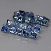 Heated only! 3.44ct princess cut Sapphire set