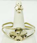Vintage NYE Sterling Dogwood Cuff & Ring