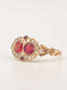 Antique 14kt Solid Yellow Gold, Ruby, and Diamond Ring