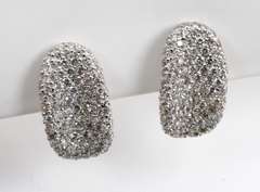 Refined Pavé Diamond Earrings in 18K WG