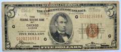 $5 Chicago Series of 1929 National Note