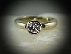 Contemporary 14K White Gold Bezel-Set 1/2 Ct. Solitaire Diamond