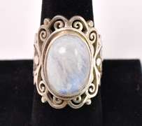Moonstone Set In Sterling Silver Ring