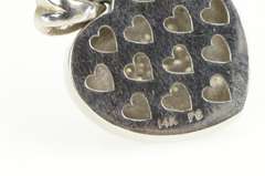 14K White Gold 0.40 Ctw Diamond Red Enamel Heart Love Pendant