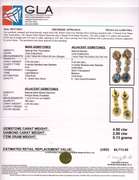 Marvelous 2.25CTW Tourmaline, 2.25CTW Kyanite & 2.00CTW Diamond Dangling Earrings in Gold Plated Sterling Silver
