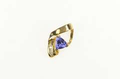 14K Yellow Gold 0.84 Ctw Trillion Tanzanite Diamond Loop Pendant
