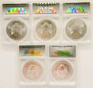 5 MS70 ASE silver coins