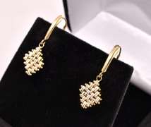 Imperial Style Dangle Earrings in 14K Yellow Gold