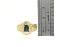14K Yellow Gold 1.70 Ctw Emerald Sapphire Diamond Engagement Ring