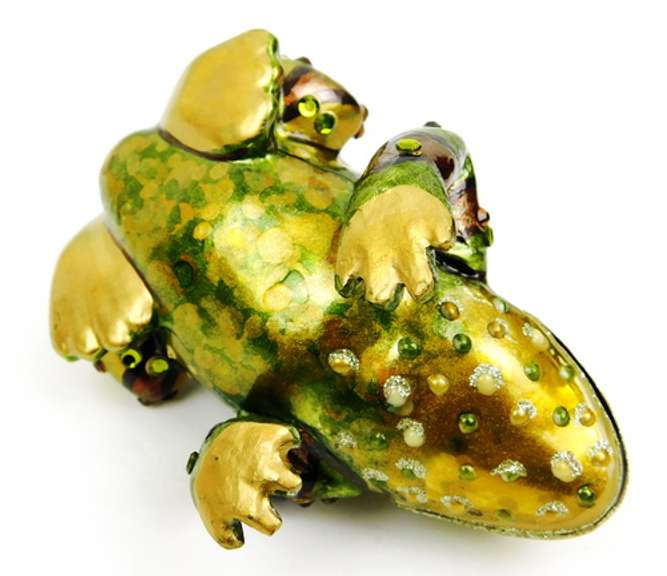 Jay Strongwater Jeweled Toad Ornament with Box